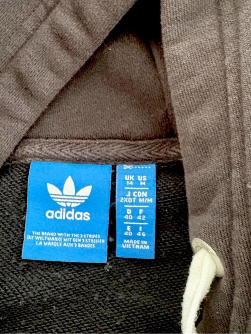 adidas originals Black Cropped Hoodie with White Trefoil - Picture 5 of 5